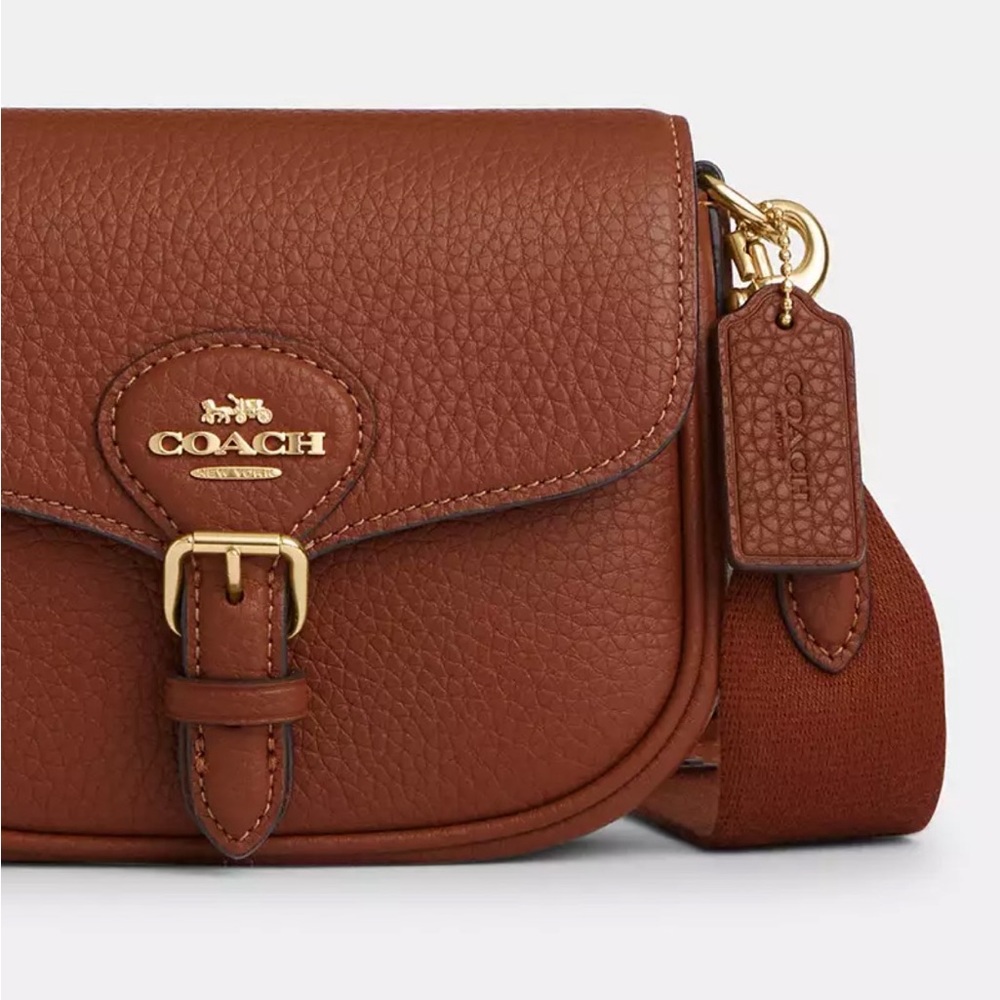 NWT COACH Amelia Small Leather Saddle Bag - Picture 4 of 6